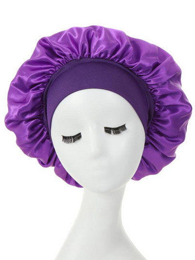 Sieviešu nakts miega matu cepures zīdaini pārsegu satīna dubultslāņa regulējama galvas vāciņa cepure cirtainiem, elastīgiem matiem veidošanas piederumi