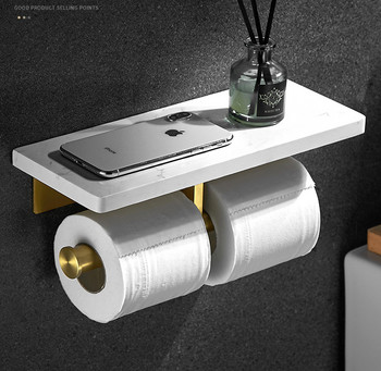 Луксозна мраморна поставка за хартиени кърпи Поставка за ролка за тоалетна хартия Рафтове Стена за баня Поставка за тоалетна хартия Поставка за тоалетна хартия Разпределение