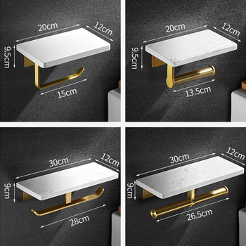 Луксозна мраморна поставка за хартиени кърпи Поставка за ролка за тоалетна хартия Рафтове Стена за баня Поставка за тоалетна хартия Поставка за тоалетна хартия Разпределение