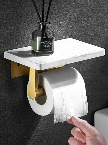 Луксозна мраморна поставка за хартиени кърпи Поставка за ролка за тоалетна хартия Рафтове Стена за баня Поставка за тоалетна хартия Поставка за тоалетна хартия Разпределение