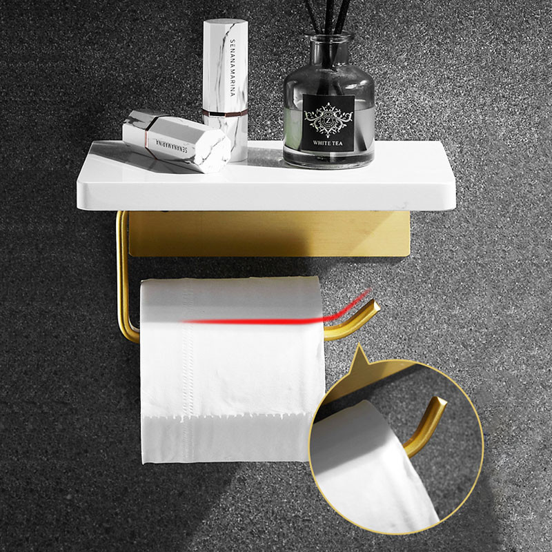 Luksusa marmora papīra dvieļu plaukts tualetes papīra ruļļa turētāja plaukti siena vannas istaba tualetes papīra salvešu turētājs WC ruļļa turētāja dozators