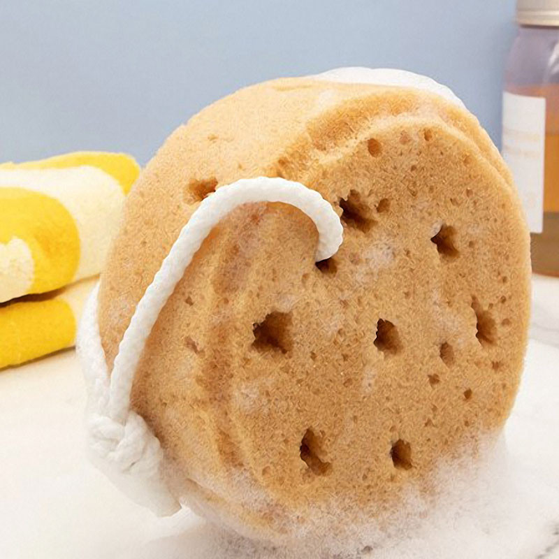 Viseća okrugla spužva za kupanje od morskih algi, spužva za piling za djecu, pjena za čišćenje tijela, proizvodi za kupanje