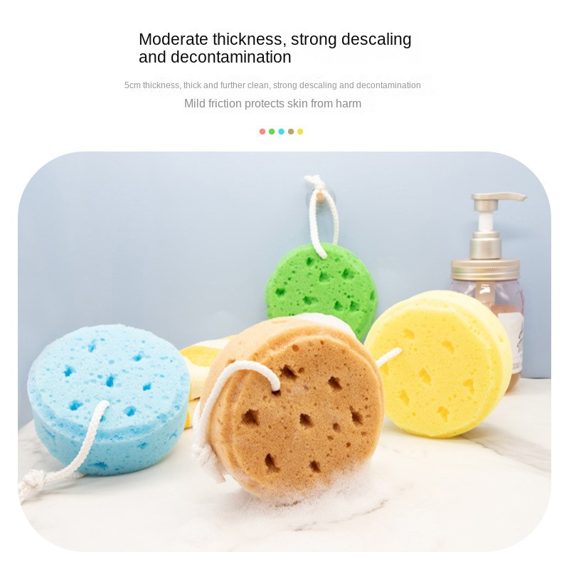 Viseća okrugla spužva za kupanje od morskih algi, spužva za piling za djecu, pjena za čišćenje tijela, proizvodi za kupanje