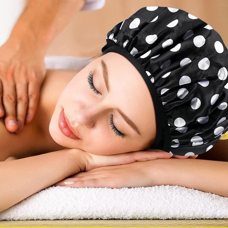 Sieviešu dušas vāciņš, divslāņu ūdensnecaurlaidīgs, ātri žūstošs vannas cepure, īpaši absorbējoša mikrošķiedras matu vannas cepure sievietēm