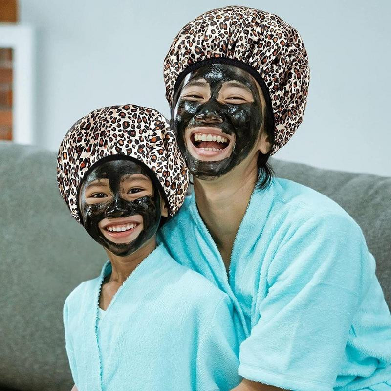 Sieviešu dušas vāciņš, divslāņu ūdensnecaurlaidīgs, ātri žūstošs vannas cepure, īpaši absorbējoša mikrošķiedras matu vannas cepure sievietēm