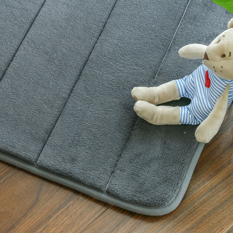 Reljefs Microriber sūklis vannas paklājiņš Vienkrāsains Koraļļu samts Paklāja pamatne PVC Neslīdošs grīdas paklājiņš