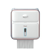 100% ūdensnecaurlaidīgs vannas istabas papīra turētājs, daudzfunkcionāls tualetes salvešu kastīte ar bezatvilktnes caurumojamu plastmasas dozatoru rullīšu papīra stienis