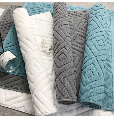 Luksusa žakarda biezināts kokvilnas vannas paklājiņš - absorbējošs grīdas dvielis viesnīcai, SPA - vannas paklājs, mīksts neslīdošs vannas istabas paklājiņš un paklājs