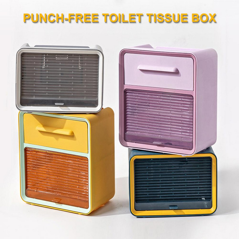 Mājas bez perforatora papīra turētājs Glabāšana Mode Radošs Dekoratīvs Atvilktnes veids Saldēšanas kastīte Ruļļa tualetes papīra turētājs Glabāšanas plaukts