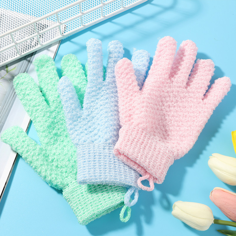 Soft Scrub Mitt Rub Exfoliator dušas spa Divpusējs biezs vannas dvielis vannas skrubis cimds ķermeņa tīrīšanai pīlings cimds