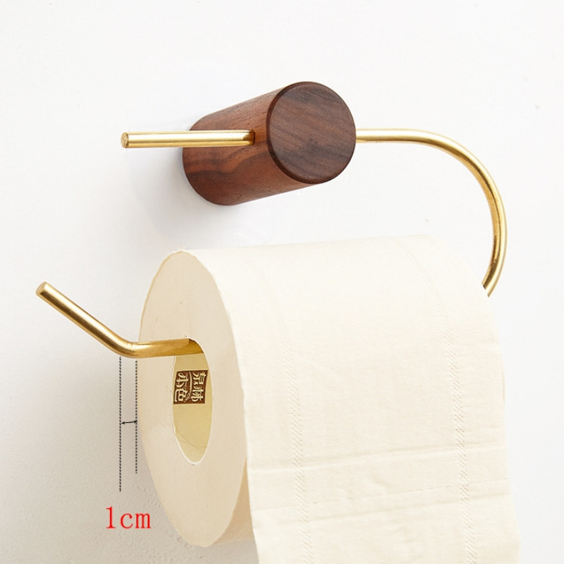 Radošs pie sienas stiprināms U formas trīsstūra tualetes papīra turētājs, augšējais koka mobilā tālruņa turētājs Mājas vannas istabas dekora rullīšu papīra turētājs