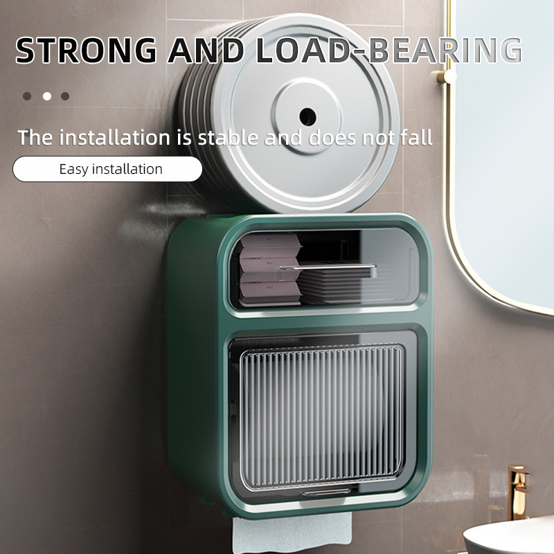 Dvoslojna kutija za maramice Zidna kupaonica Vodootporni držač toaletnog papira Kutija za pohranu Organizator za doziranje rola salveta