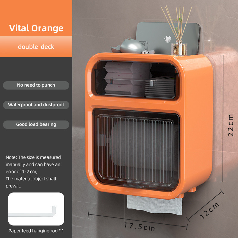 Dvoslojna kutija za maramice Zidna kupaonica Vodootporni držač toaletnog papira Kutija za pohranu Organizator za doziranje rola salveta