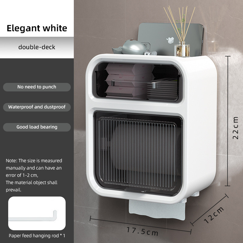 Dvoslojna kutija za maramice Zidna kupaonica Vodootporni držač toaletnog papira Kutija za pohranu Organizator za doziranje rola salveta