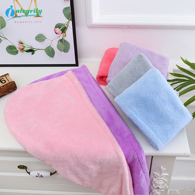 INTEGRITY 1GAB 25*68cm Ātri žūstošs matu dvieļu vāciņš cepure vannas cepure Mikrošķiedras cietā dvieļu vāciņš Super Absorption turbāna matu žāvēšanas vāciņš