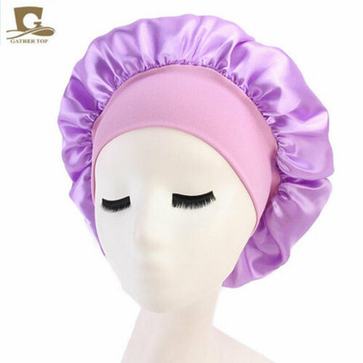 Satenska kapa za kosu za spavanje Kapa za tuširanje Svilena kapa za tuširanje Femme Ženska noćna kapa za spavanje Pokrivalo za glavu Široka elastična traka