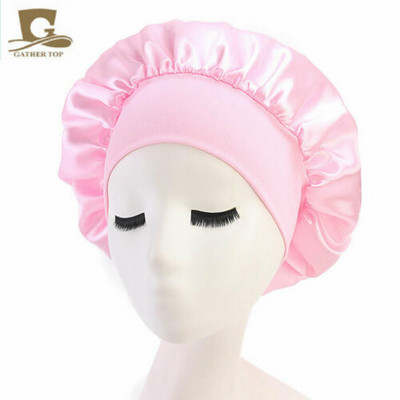 Satenska kapa za kosu za spavanje Kapa za tuširanje Svilena kapa za tuširanje Femme Ženska noćna kapa za spavanje Pokrivalo za glavu Široka elastična traka