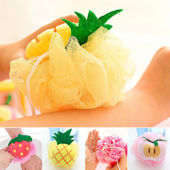 Цветна топка за баня във формата на плод Меки гъби за баня Fruit Shape Bath Puff Shower Sponge Body Пяна Bubble Net Ball Скраб за тяло