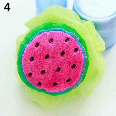 Цветна топка за баня във формата на плод Меки гъби за баня Fruit Shape Bath Puff Shower Sponge Body Пяна Bubble Net Ball Скраб за тяло