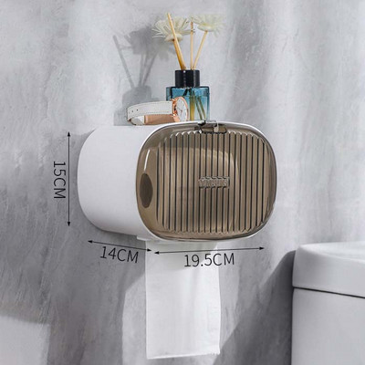 Pie sienas stiprināma Creative tualetes papīra kastīte Ūdensnecaurlaidīga paplāte Roll Tube Tualetes papīra uzglabāšanas kastīte Paplātes kaste plaukts Vannas istabas piederumi