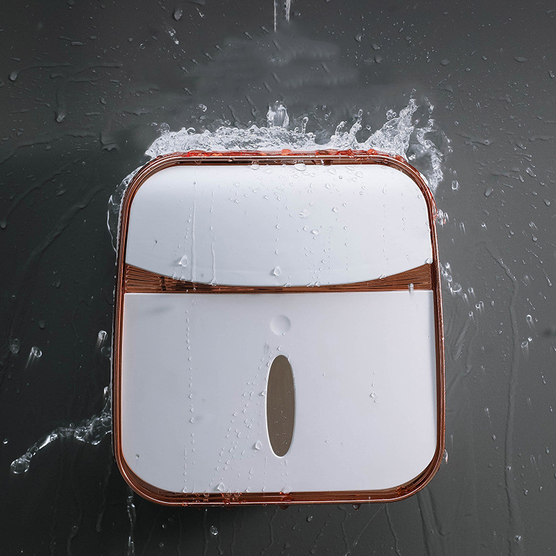 Pie sienas stiprināma Creative tualetes papīra kastīte Ūdensnecaurlaidīga paplāte Roll Tube Tualetes papīra uzglabāšanas kastīte Paplātes kaste plaukts Vannas istabas piederumi