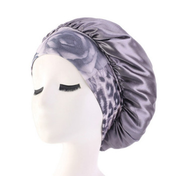 2022 Νέα καυτή μόδα γυναικεία σατέν σκουφάκι ύπνου Νυχτερινής καπέλο Μαλλιά καπό Καπέλο Μεταξωτό κάλυμμα κεφαλιού εκτύπωση φαρδιά ελαστική ζώνη