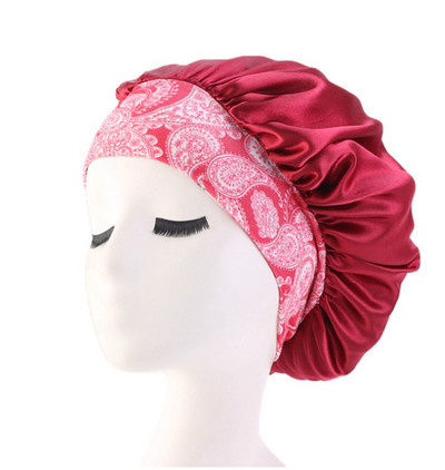 2022. g. jauna modes sieviešu satīna nakts miega cepure, matu vāka cepure, zīda galvas vāka apdruka, plata elastīga josla