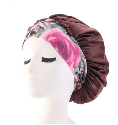 2022. g. jauna modes sieviešu satīna nakts miega cepure, matu vāka cepure, zīda galvas vāka apdruka, plata elastīga josla