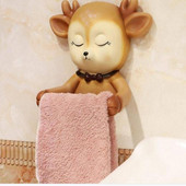 Radošs sejas dvieļu turētājs bez cauruma karikatūra tualetes papīra dvieļu kaste Briedis jauks papīra dvieļu turētājs rullo papīra kastītes piekarināms pie sienas