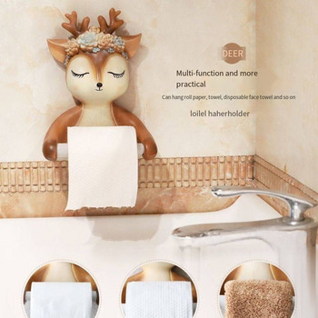 Δημιουργική θήκη για πετσέτες προσώπου χωρίς τρύπες Cartoon χαρτί υγείας Κουτί πετσέτας τουαλέτας Deer Lovely χάρτινη θήκη για πετσέτες σε ρολό χαρτί κουτί τοίχου
