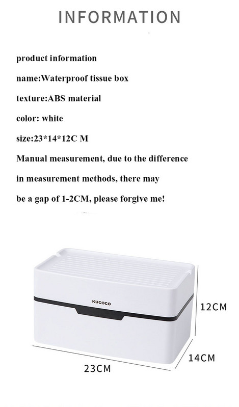 Tualetes papīra turētājs Tualetes papīra futrālis bez caurumošanas Ūdensizturīgs Creative Box Ūdensizturīgs un mitrumizturīgs atvērts vāks