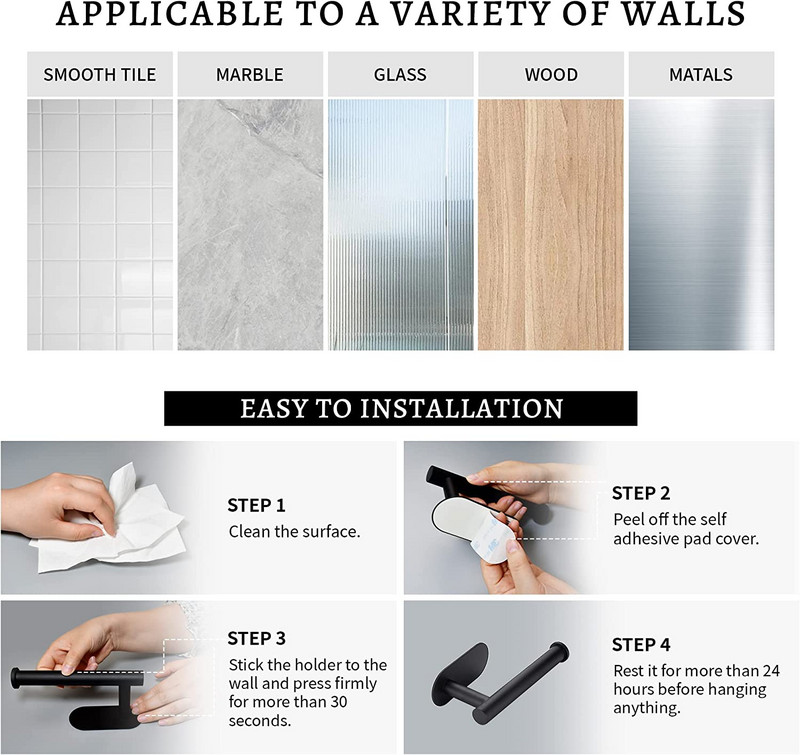 Kaasaskantavad tualettpaberihoidikud Isekleepuv paberrätikuhoidja roostevabast terasest rätikurullid paberihoidja vannitoa köök