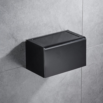 Кутия за тоалетна хартия Черен диспенсър за хартиени кърпи за баня Ролка Рафт за хартия Алуминиев държач за кърпички Търговски поставки за хартиени кърпи за ръце