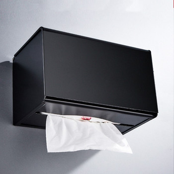 Кутия за тоалетна хартия Черен диспенсър за хартиени кърпи за баня Ролка Рафт за хартия Алуминиев държач за кърпички Търговски поставки за хартиени кърпи за ръце
