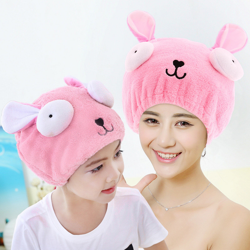Crtani dječji kapa za tuširanje od baršunastog mikrovlakana za kosu koja se brzo suši, sušilica za kosu, kapa za ručnike, šešir za kupanje, ženska kapa za upijajuće ručnike