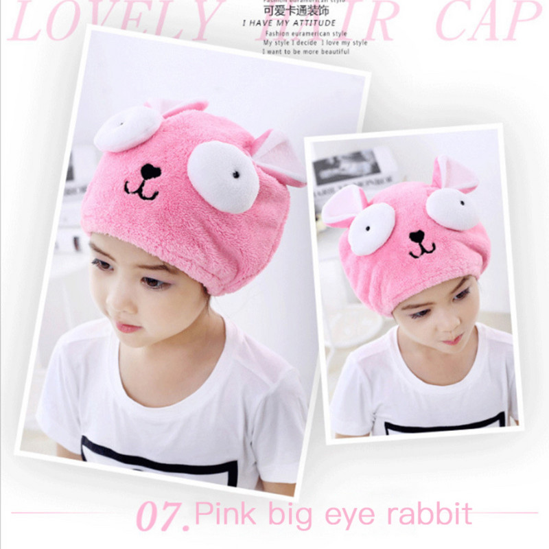 Crtani dječji kapa za tuširanje od baršunastog mikrovlakana za kosu koja se brzo suši, sušilica za kosu, kapa za ručnike, šešir za kupanje, ženska kapa za upijajuće ručnike