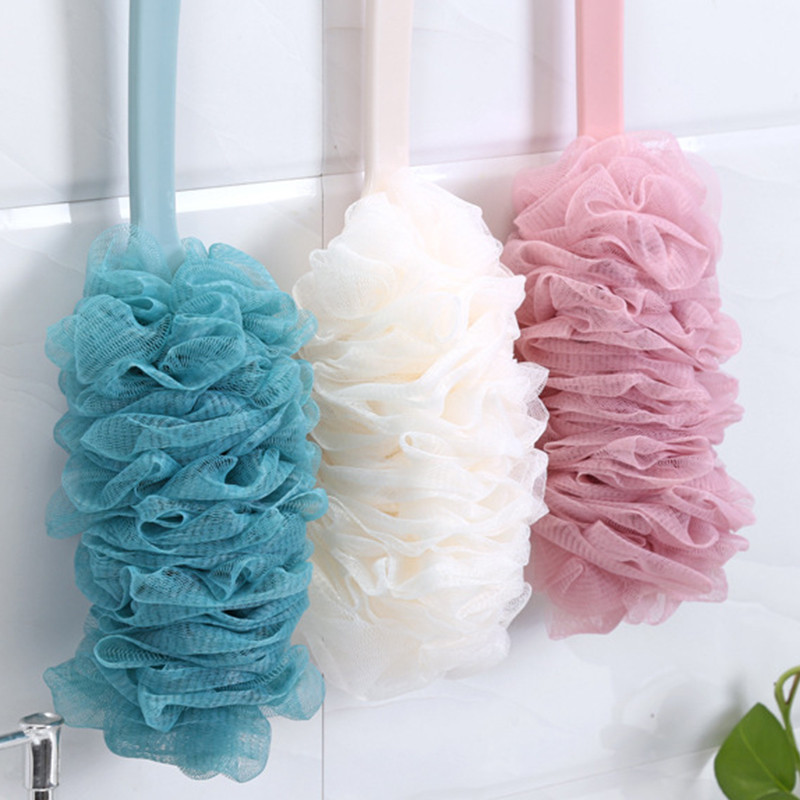 1gab Vannas zieds ar gariem rokturiem plastmasas dušas muguras birste, skruberis Ādas tīrīšanas birstes ķermeņa vannas istabas piederumu tīrīšanas rīks