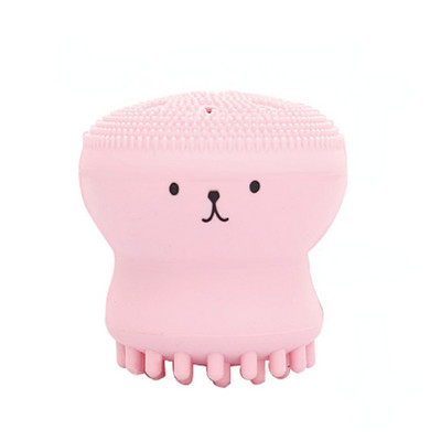 Pink Octopus näohari käsnaga nahapuhastusharjaga Näopuhastaja Väike nahahooldus meigitööriistad Silikoonist kehakoorija