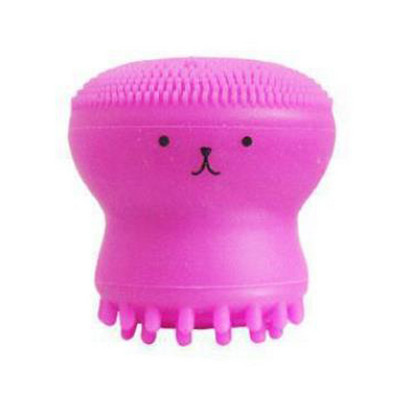 Pink Octopus näohari käsnaga nahapuhastusharjaga Näopuhastaja Väike nahahooldus meigitööriistad Silikoonist kehakoorija
