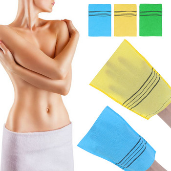 1бр ексфолираща ръкавица за баня скраб за тяло кърпа за душ преносима за възрастни едрозърнеста кърпа издръжлива двустранна масажна кърпа