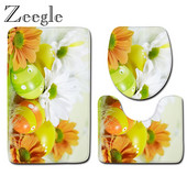 Zeegle Set prostirki za kupaonicu za Uskrs Toalet U tip Mat Mat Home Decor Tepih za noge Prostirka za kupaonicu od mikrovlakana Podnožje Tepih Poklopac Poklopac za WC