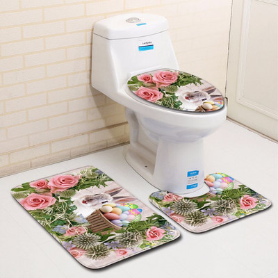 Zeegle Set prostirki za kupaonicu za Uskrs Toalet U tip Mat Mat Home Decor Tepih za noge Prostirka za kupaonicu od mikrovlakana Podnožje Tepih Poklopac Poklopac za WC
