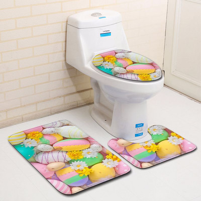Zeegle Set prostirki za kupaonicu za Uskrs Toalet U tip Mat Mat Home Decor Tepih za noge Prostirka za kupaonicu od mikrovlakana Podnožje Tepih Poklopac Poklopac za WC