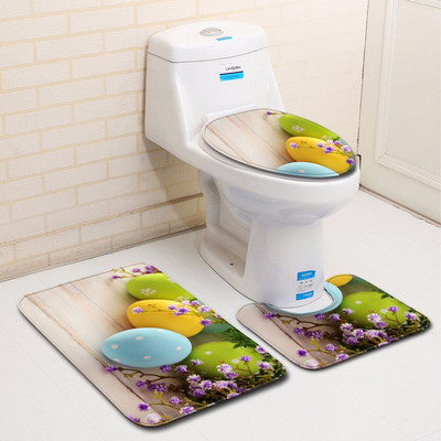 Zeegle Set prostirki za kupaonicu za Uskrs Toalet U tip Mat Mat Home Decor Tepih za noge Prostirka za kupaonicu od mikrovlakana Podnožje Tepih Poklopac Poklopac za WC