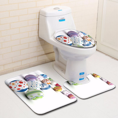 Zeegle Set prostirki za kupaonicu za Uskrs Toalet U tip Mat Mat Home Decor Tepih za noge Prostirka za kupaonicu od mikrovlakana Podnožje Tepih Poklopac Poklopac za WC