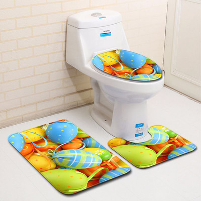Zeegle Set prostirki za kupaonicu za Uskrs Toalet U tip Mat Mat Home Decor Tepih za noge Prostirka za kupaonicu od mikrovlakana Podnožje Tepih Poklopac Poklopac za WC
