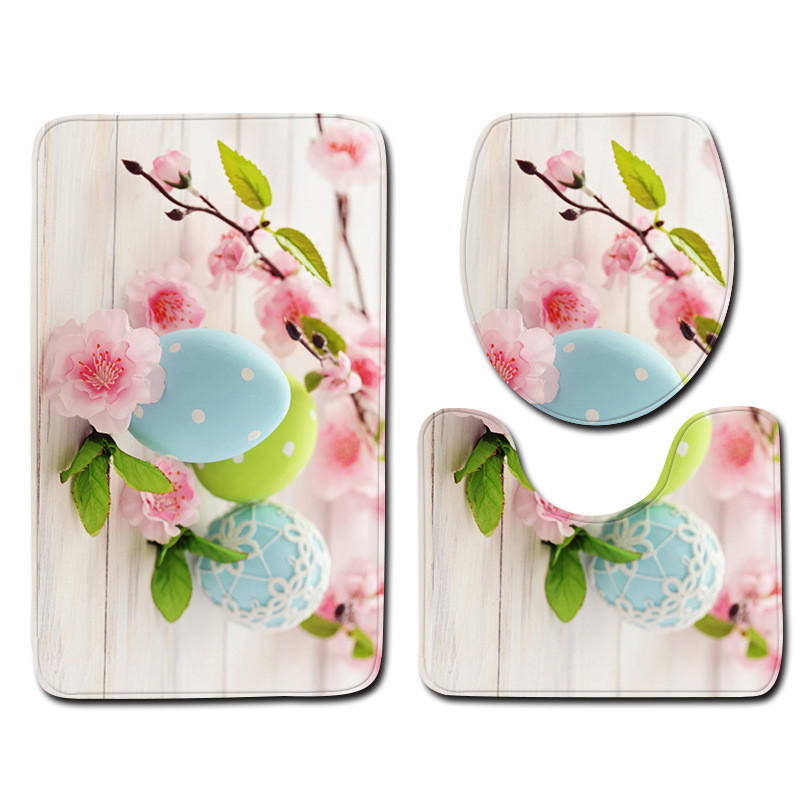 Zeegle Set prostirki za kupaonicu za Uskrs Toalet U tip Mat Mat Home Decor Tepih za noge Prostirka za kupaonicu od mikrovlakana Podnožje Tepih Poklopac Poklopac za WC