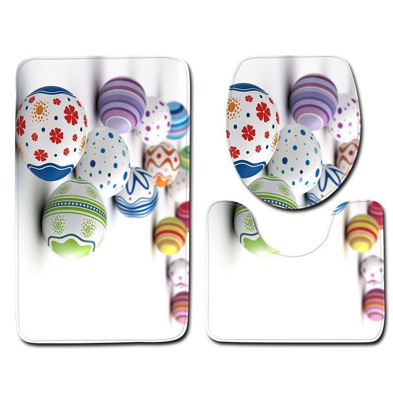 Zeegle Set prostirki za kupaonicu za Uskrs Toalet U tip Mat Mat Home Decor Tepih za noge Prostirka za kupaonicu od mikrovlakana Podnožje Tepih Poklopac Poklopac za WC