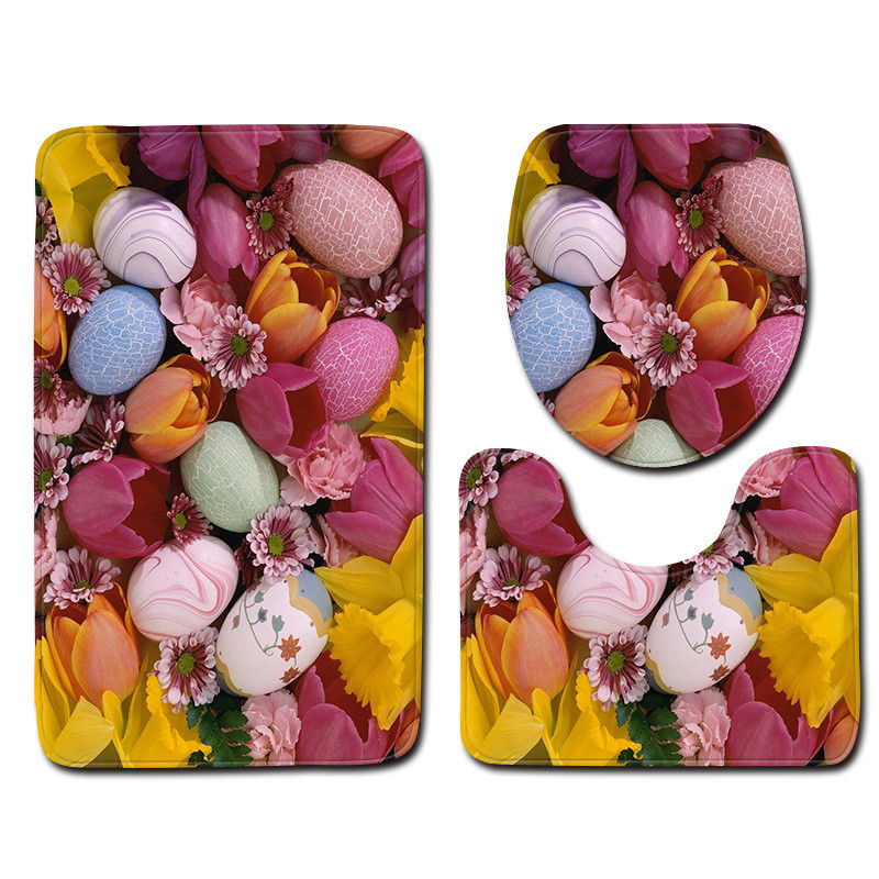 Zeegle Set prostirki za kupaonicu za Uskrs Toalet U tip Mat Mat Home Decor Tepih za noge Prostirka za kupaonicu od mikrovlakana Podnožje Tepih Poklopac Poklopac za WC