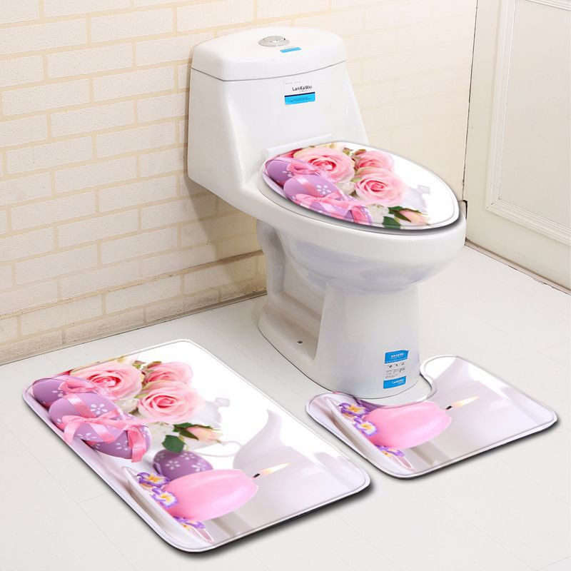 Zeegle Set prostirki za kupaonicu za Uskrs Toalet U tip Mat Mat Home Decor Tepih za noge Prostirka za kupaonicu od mikrovlakana Podnožje Tepih Poklopac Poklopac za WC